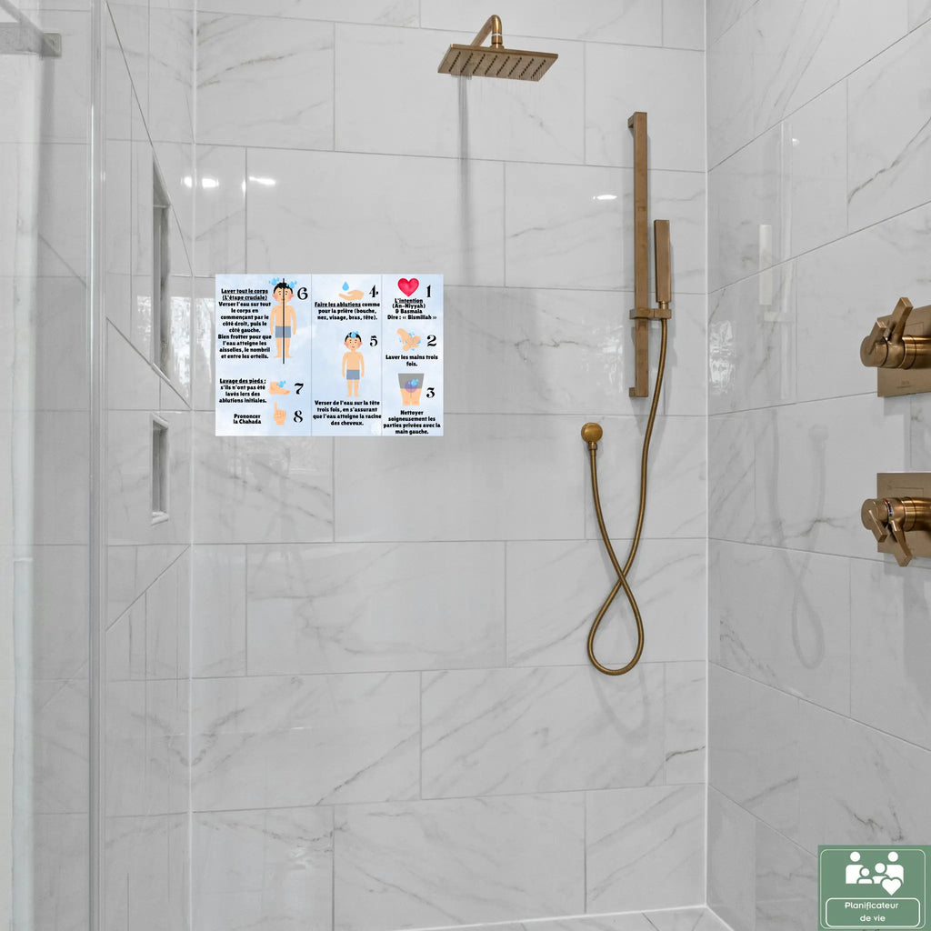 Poster Guide des Grandes Ablutions (Al-Ghusl) – Format A4 – Waterproof